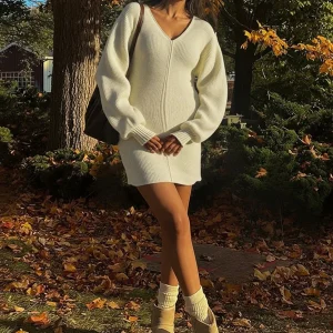 Beaumama robe pull courte grossesse simple casual crochet tricot moulante femme enceinte