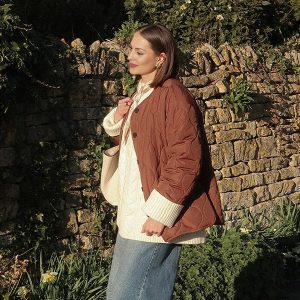 Beaumama doudoune grossesse casual chic matelassé poches boutonnage manteau d'hiver femme enceinte