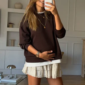 Beaumama sweatshirts grossesse casual confortable café femme enceinte