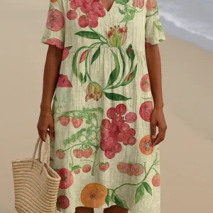 CÉLESTE | Robe botanique vintage