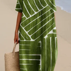 Yana | Robe verte à motif géométrique