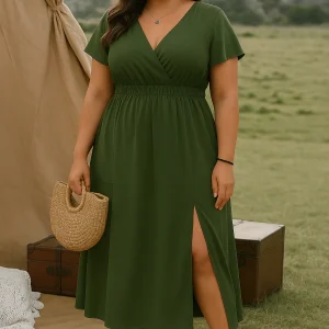 ADÈLE | Robe à col V cache-ventre