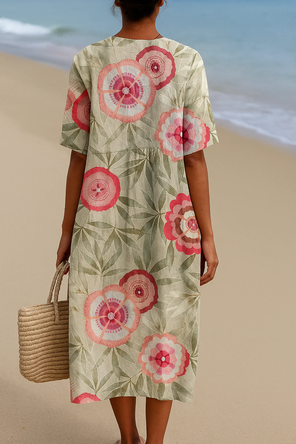 Félice | Robe feuillage et fleurs mandala – Image 3