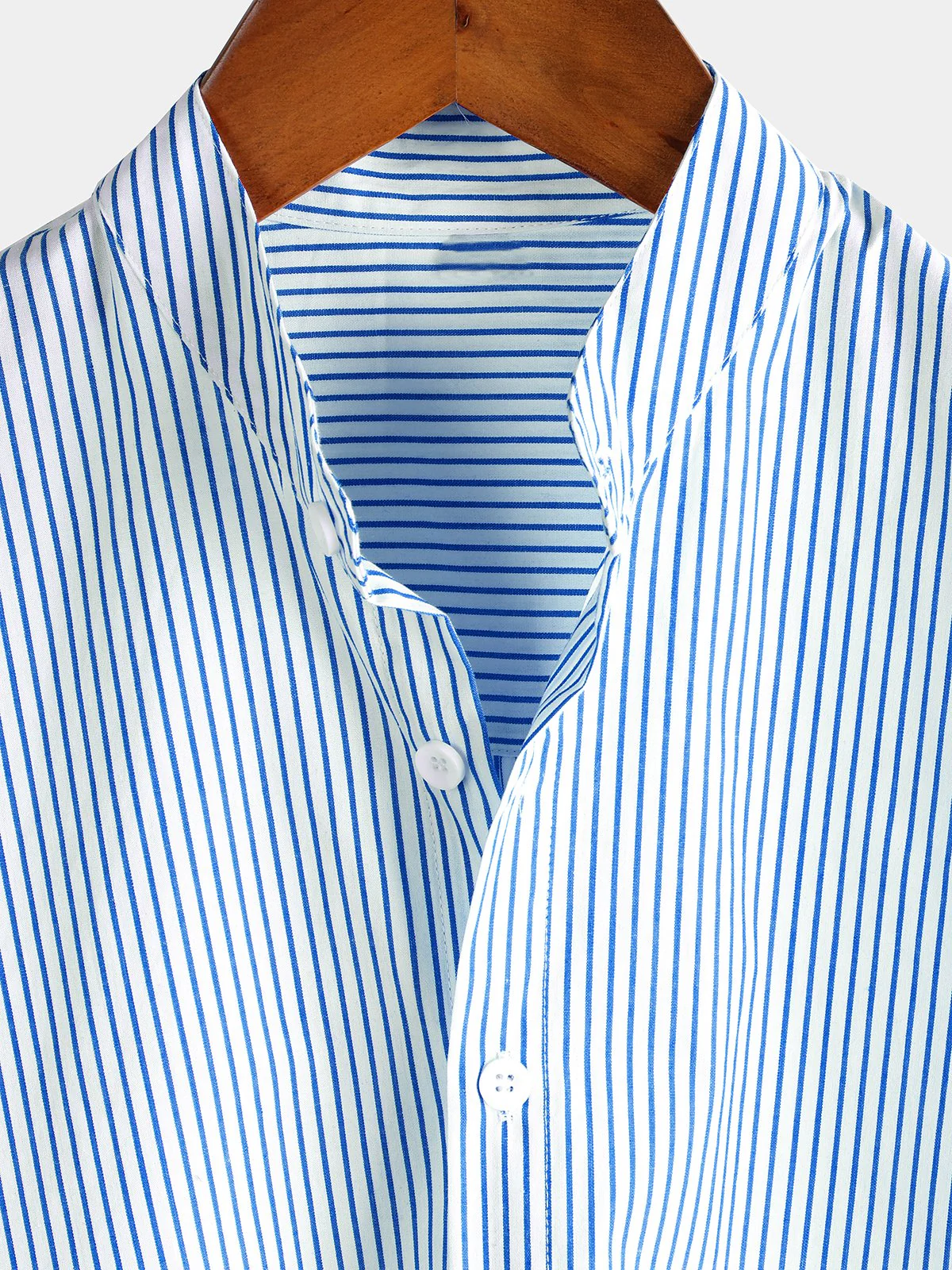 Chemise Henley à col pour hommes en coton à manches courtes – Image 5