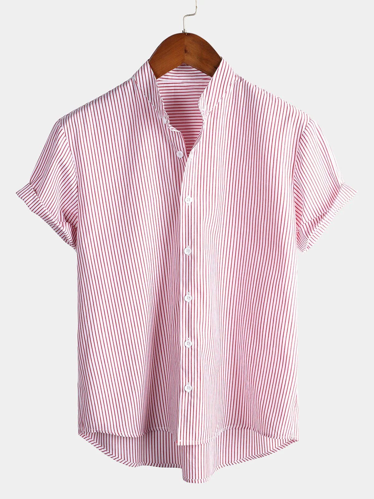 Chemise Henley à col pour hommes en coton à manches courtes – Image 4