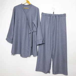 Ensemble REF: 2386XLM-PAN - Ensemble haut croisé style Kimono fluide et confortable