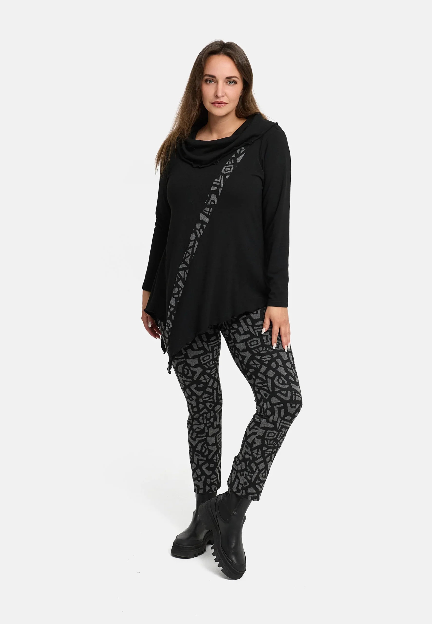 'Seriva' Tunique – Ligne A avec col châle & panneau diagonal – Image 5