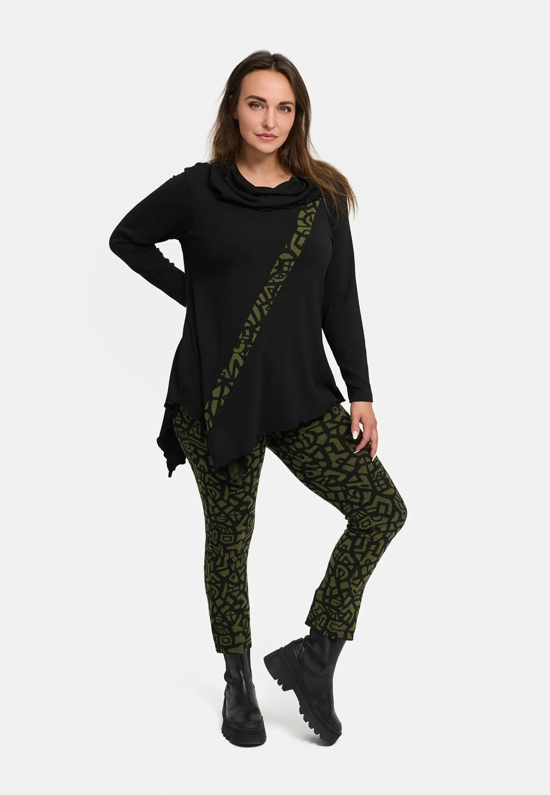 'Seriva' Tunique – Ligne A avec col châle & panneau diagonal – Image 9