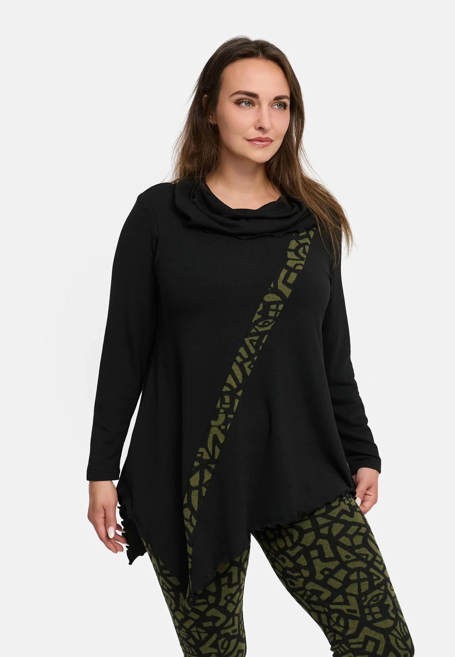 'Seriva' Tunique – Ligne A avec col châle & panneau diagonal – Image 6