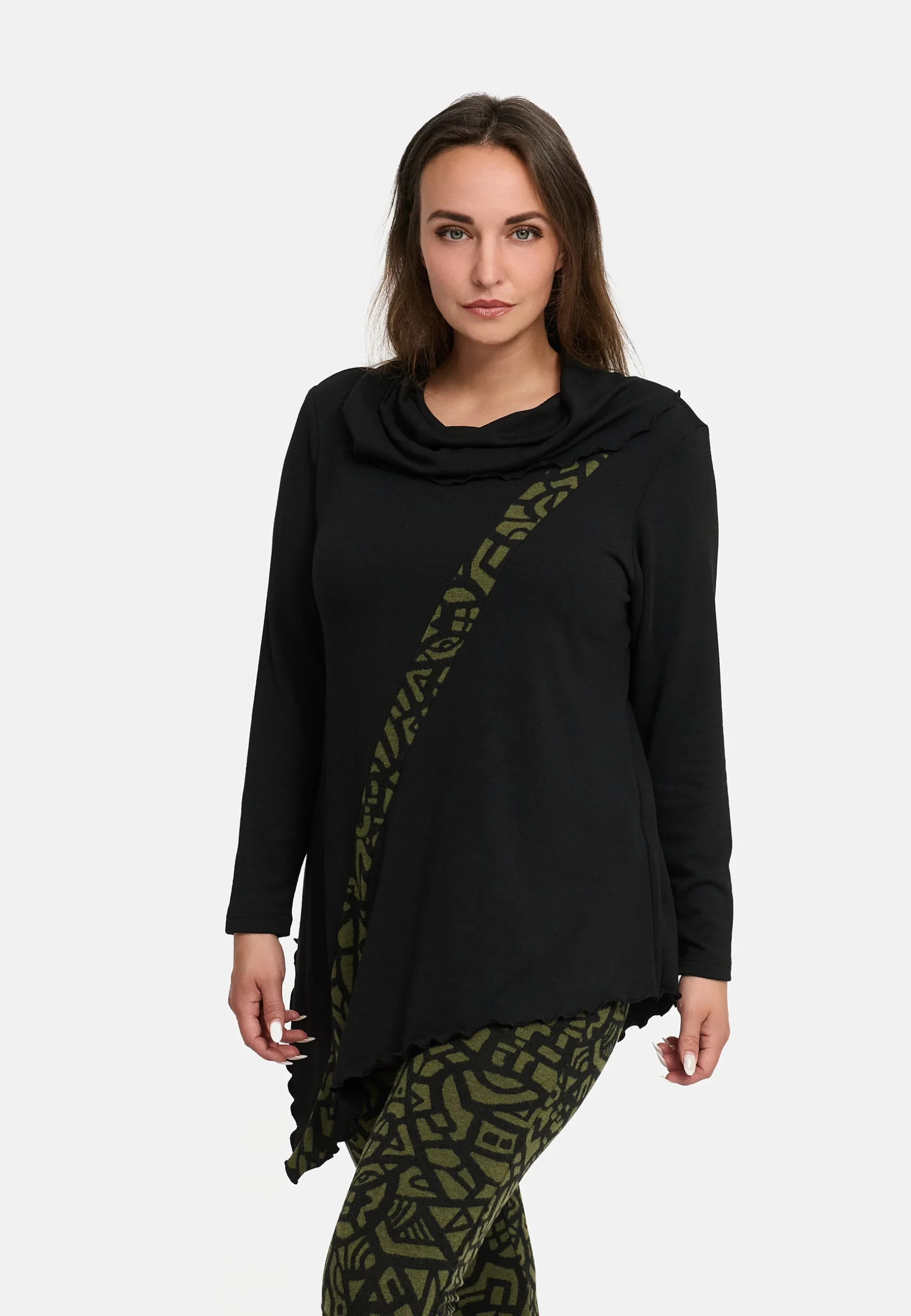 'Seriva' Tunique – Ligne A avec col châle & panneau diagonal – Image 7