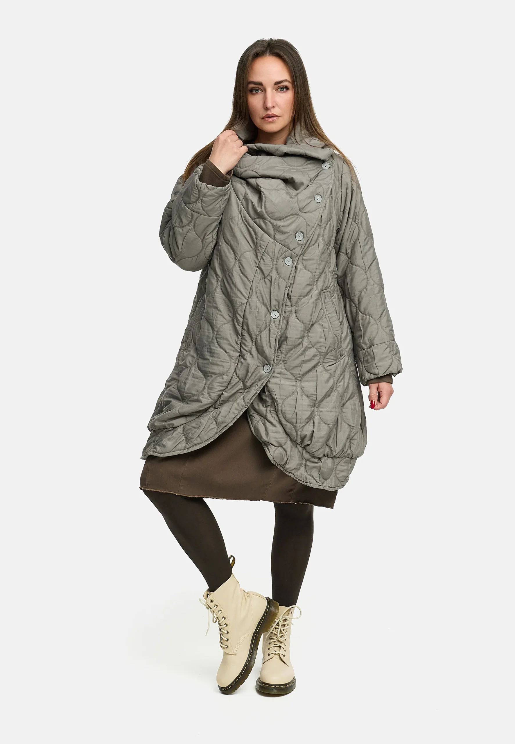 'Ysmara' manteau d'hiver marron – moderne, élégant & bien chaud – Image 2