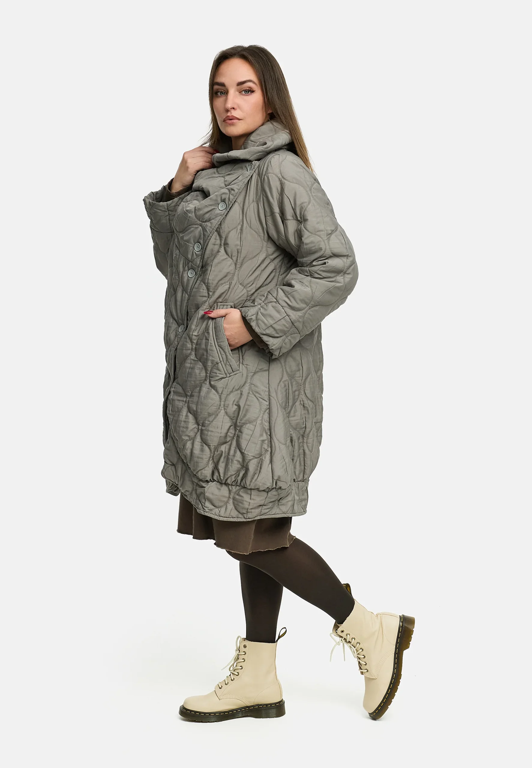 'Ysmara' manteau d'hiver marron – moderne, élégant & bien chaud – Image 4