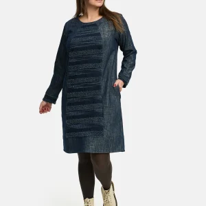 Robe 'Noelle' – denim, brillant & festif