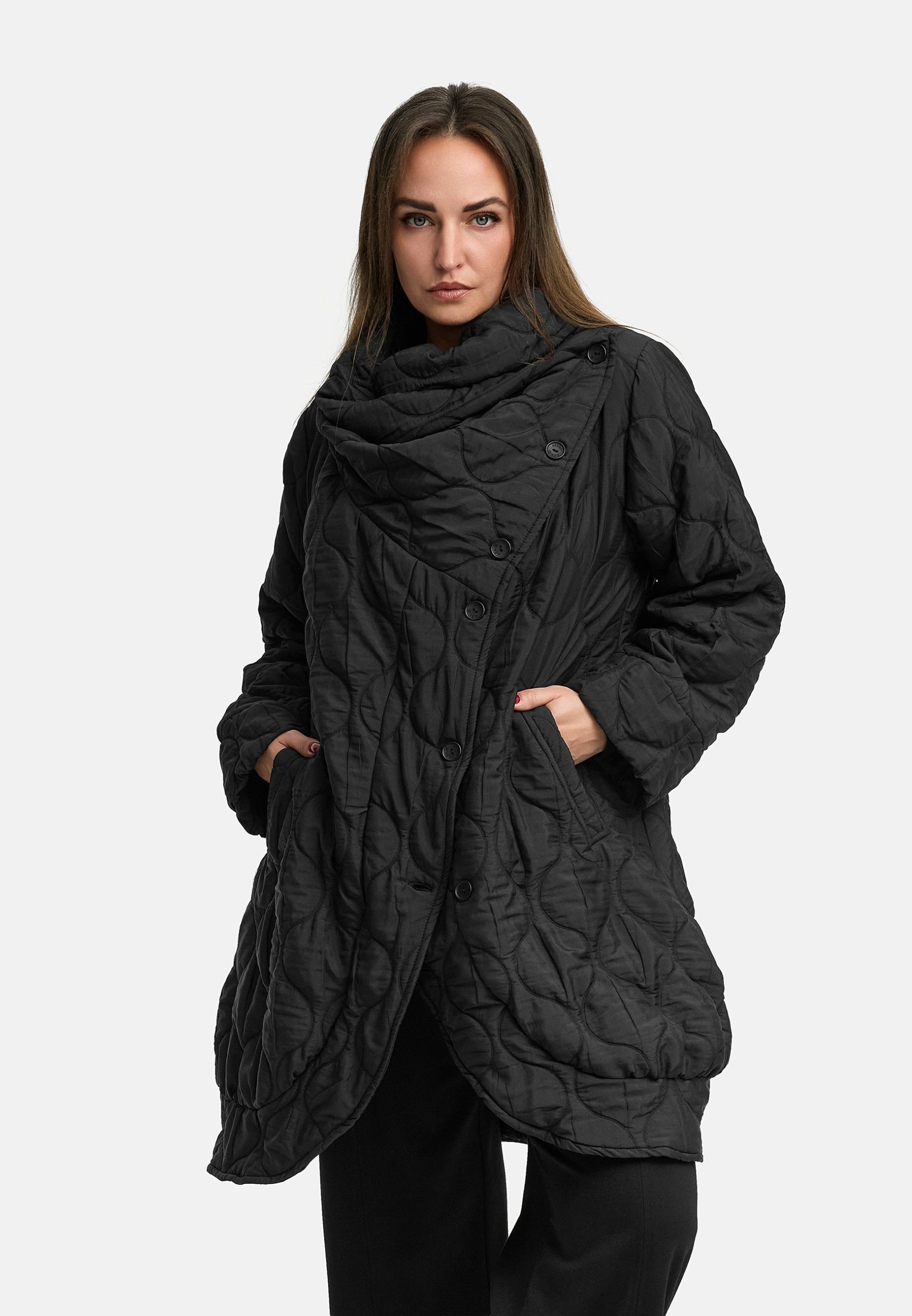 'Ysmara' manteau d'hiver noir – moderne, élégant & bien chaud – Image 2