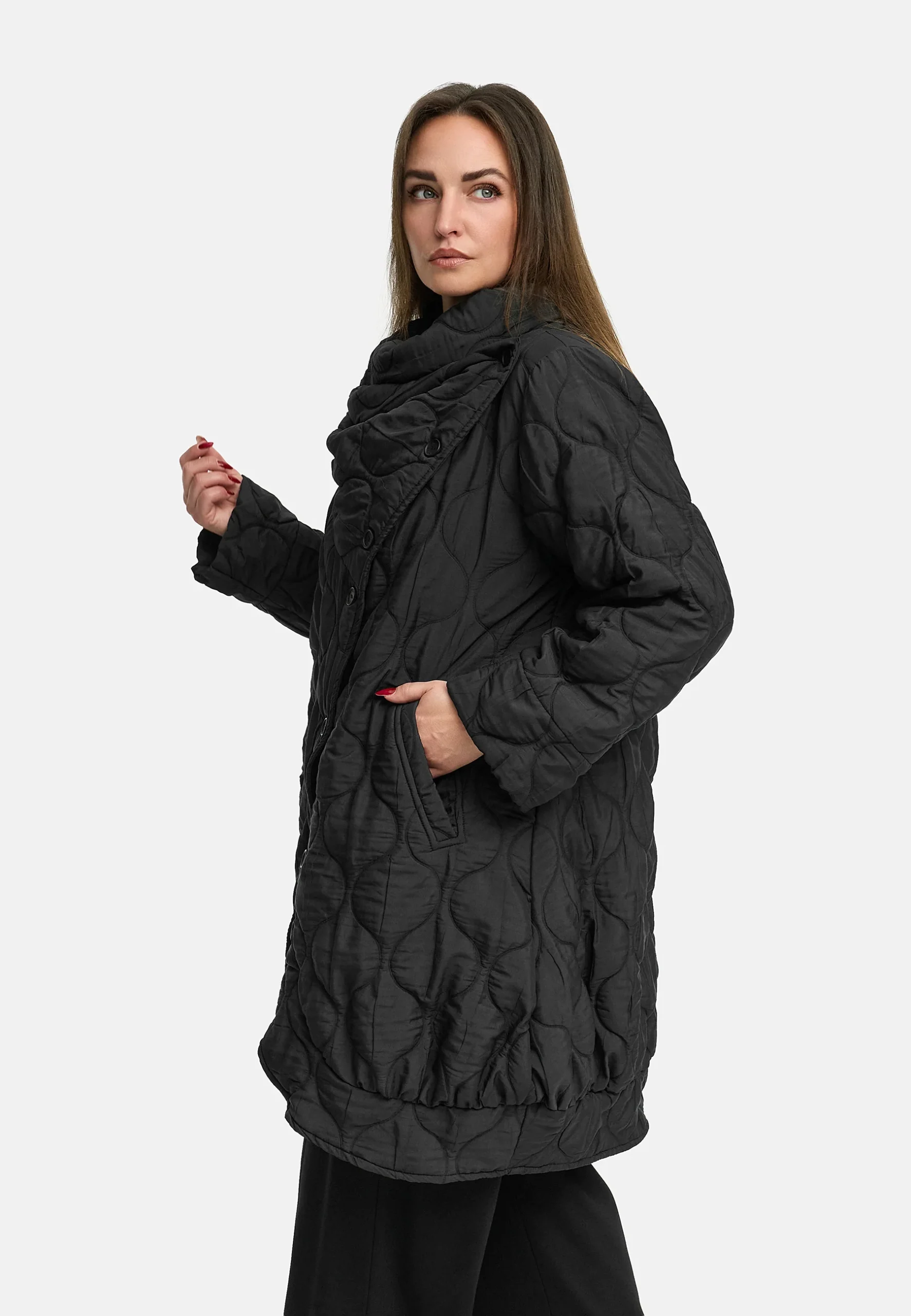 'Ysmara' manteau d'hiver noir – moderne, élégant & bien chaud – Image 3