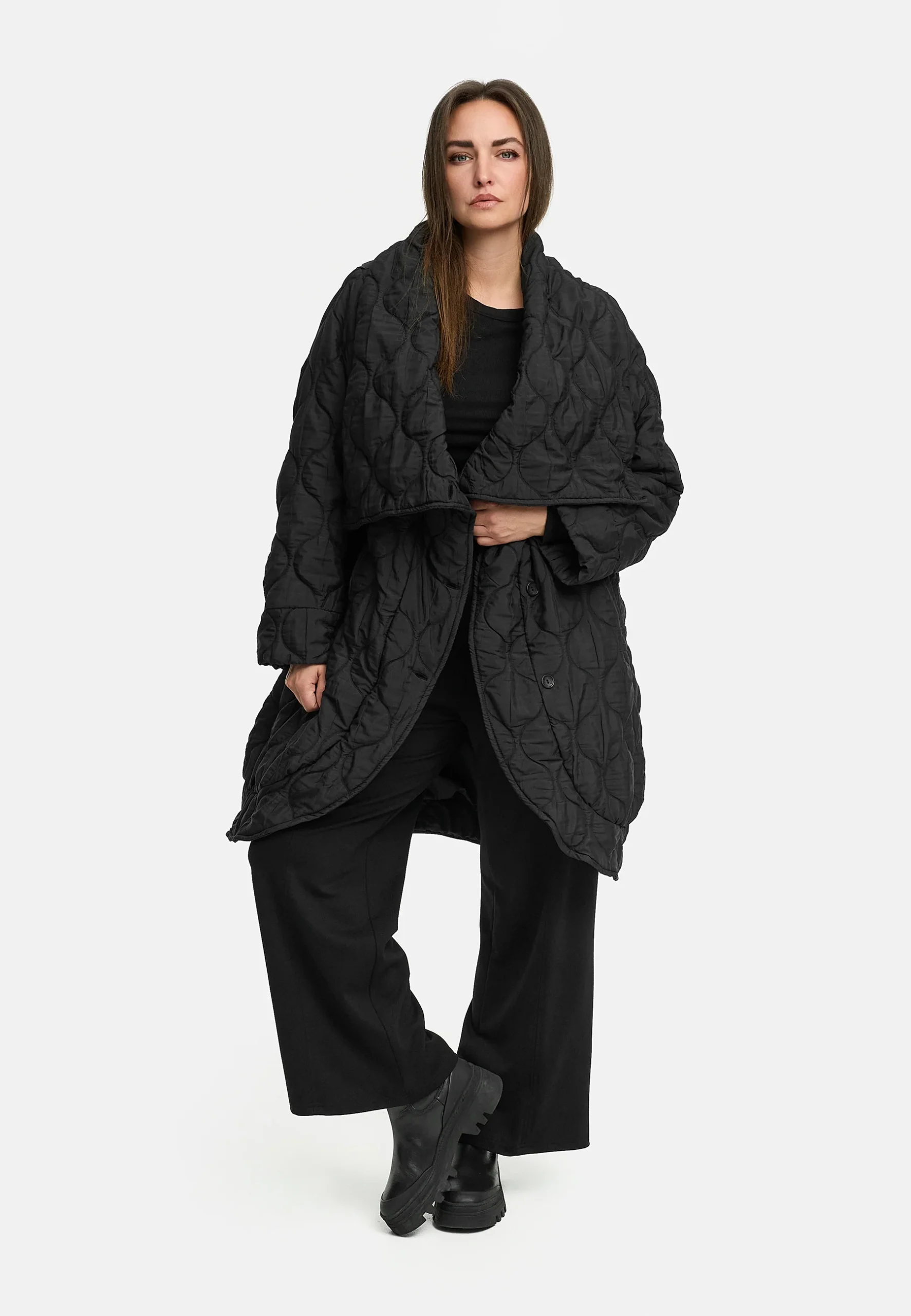 'Ysmara' manteau d'hiver noir – moderne, élégant & bien chaud – Image 8