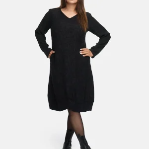 Robe élégante, ligne A, avec motif structuré 'Noira'