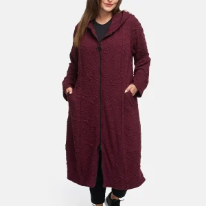 Manteau de transition en viscose stretch texturée 'Floréa'