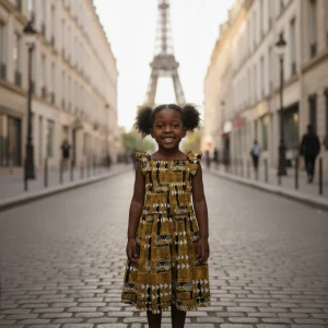 Robe wax fille de 5 ans , motif africain