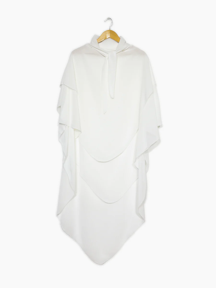 Khimar trois volant ref:Ca2317 - Khimar long en mousseline de haute qualité – Image 2