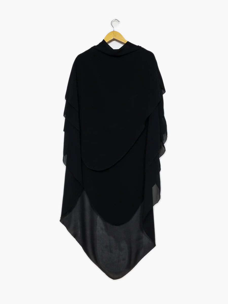 Khimar trois volant ref:Ca2317 - Khimar long en mousseline de haute qualité – Image 7