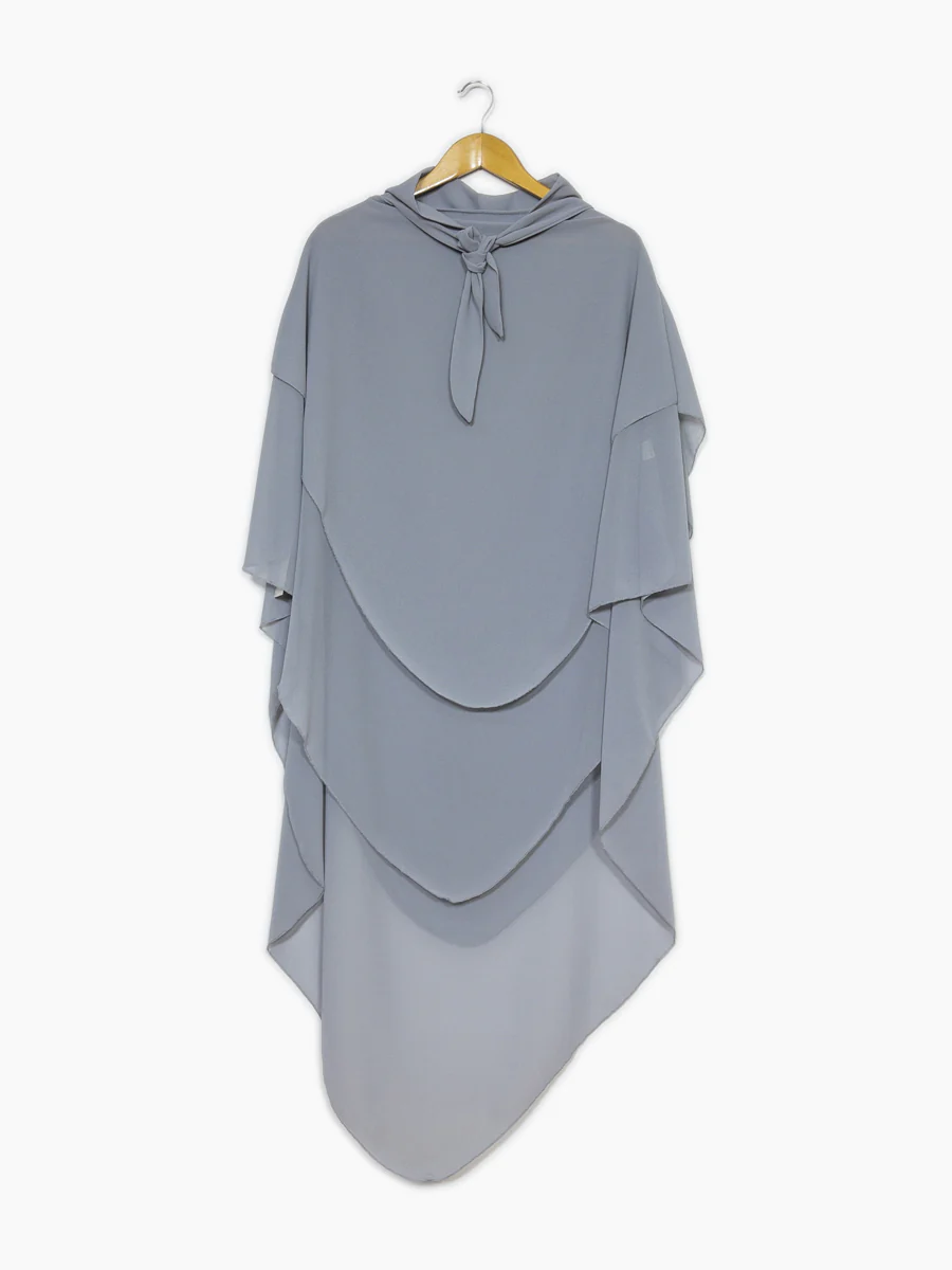 Khimar trois volant ref:Ca2317 - Khimar long en mousseline de haute qualité – Image 6