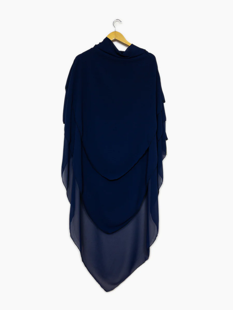 Khimar trois volant ref:Ca2317 - Khimar long en mousseline de haute qualité – Image 5