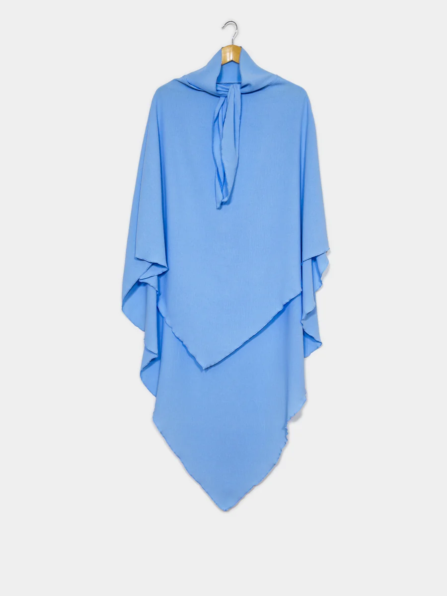 Khimar long en jazz ref: Ca2301jazz - Khimar long et ample en tissu jazz léger et fluide – Image 9