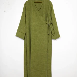 Abaya Longue 2383LIN - Large, Confortable et Élégante style Lin coupe fluide et large