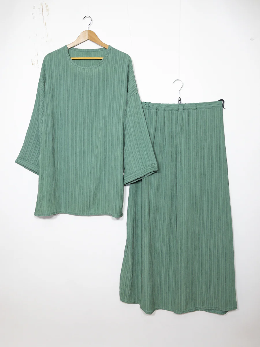 Abaya ensemble ref: EN2335 FF-85JU - Ensemble Abaya Tunique et Jupe évasée élégante