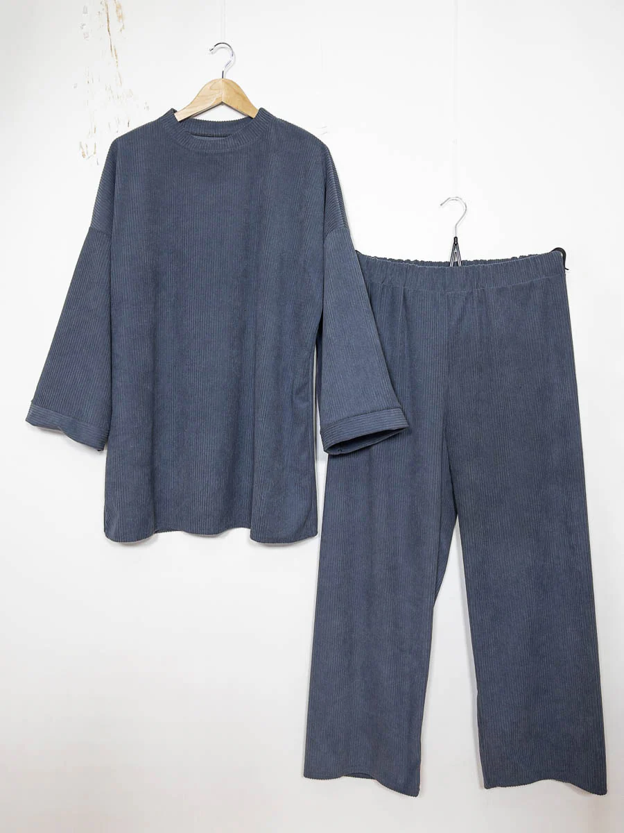 Ensemble côtelé pour l'hiver ref:2396 - Ensemble confortable Côtelé pour l’Hiver avec pantalon – Image 7