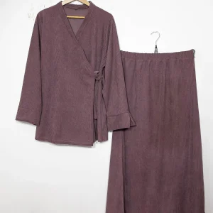 Ensemble côtelé pour l'hiver : 2385-ju-Côtèle Ensemble Côtelé pour l’Hiver avec jupe côtelé chic et chaleureux