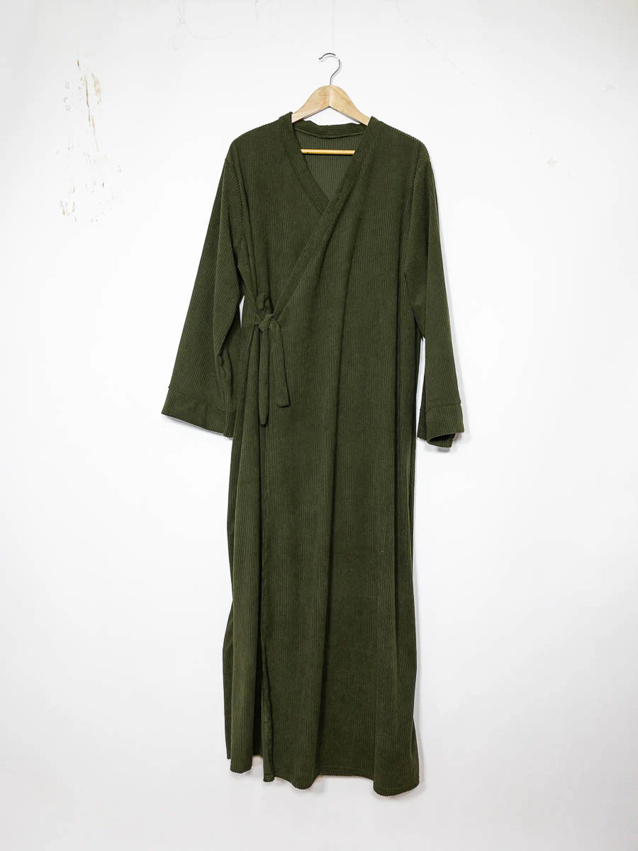 Robe abaya ref:2500 Robe Abaya en Velours Côtelé style kimono – Image 5