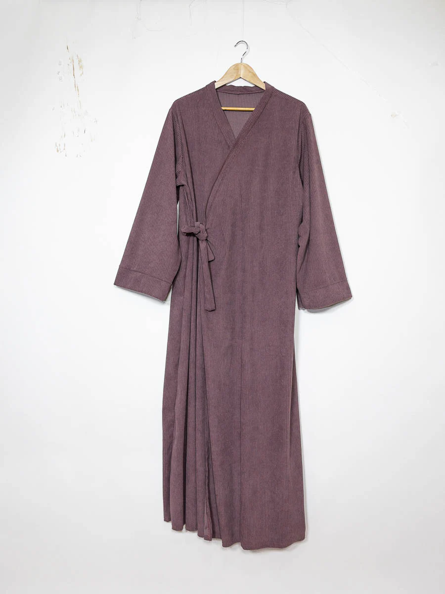 Robe abaya ref:2500 Robe Abaya en Velours Côtelé style kimono – Image 7