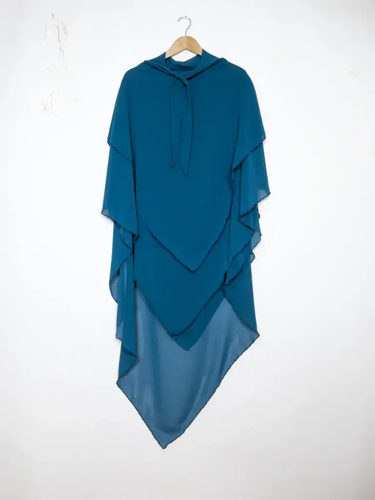 Khimar trois volant ref:Ca2317 - Khimar long en mousseline de haute qualité – Image 9