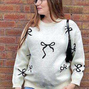 Beaumama pulls grossesse casual confortable crochet tricot nœud papillon femme enceinte