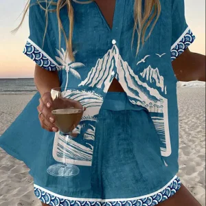 Virina™ | Ensemble court en lin Mont Fuji