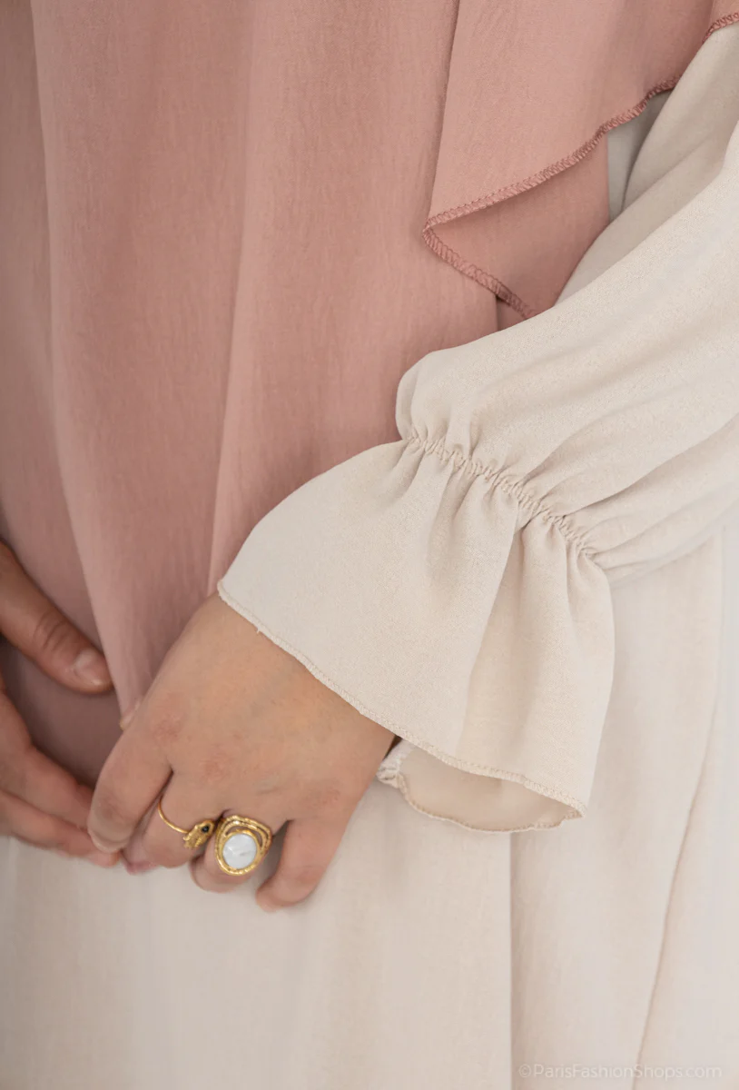 Khimar long en jazz ref: Ca2301jazz - Khimar long et ample en tissu jazz léger et fluide – Image 5