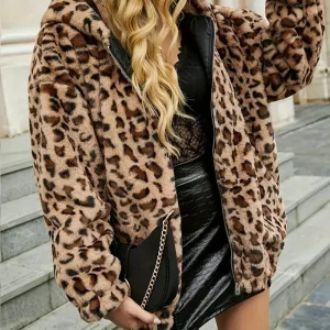 ABALIA - Veste imprimé léopard