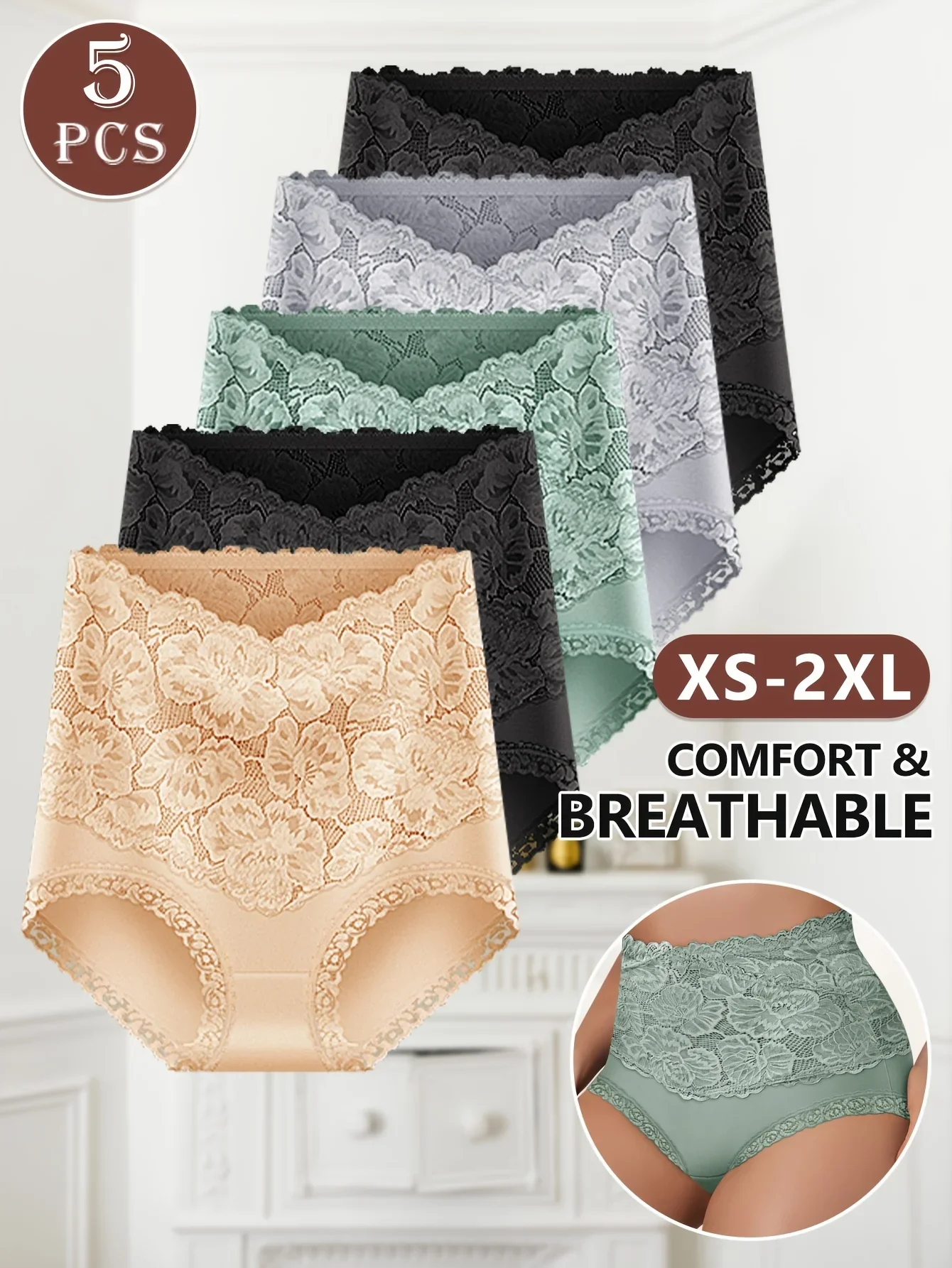 ALINE | Lot de 5 culottes haute taille gainantes – Image 5