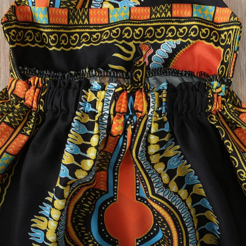 Vêtements africains pour enfants, mode Dashiki, robe africaine pour bébé fille, vêtements en bazin riche, robes africaines sans manches pour filles – Image 6