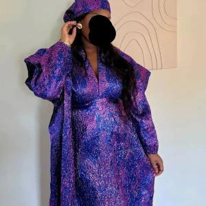 Robe africaine grande taille pour femme, longue robe traditionnelle africaine brodée avec foulard, boubou pour invité de mariage, cérémonie
