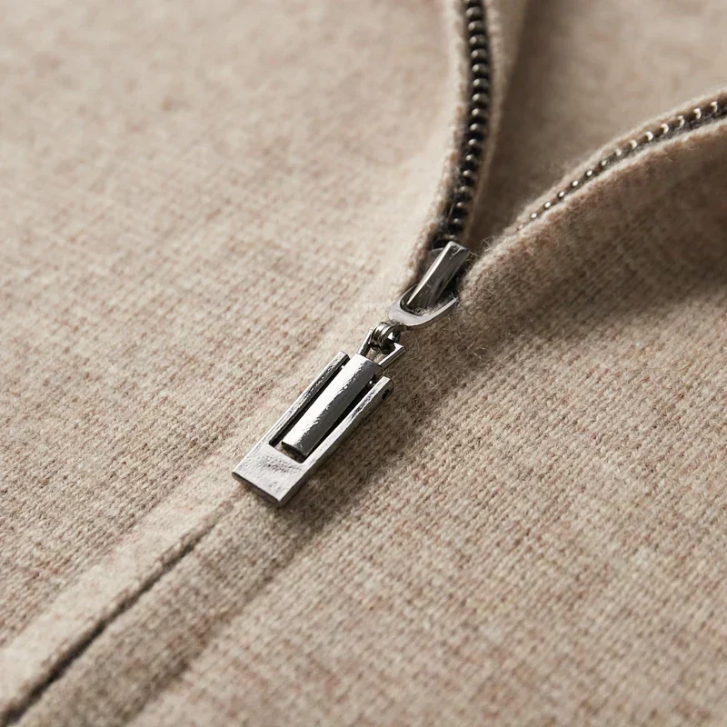 Veste en cachemire pour hommes Old Money à zip intégral – Image 5