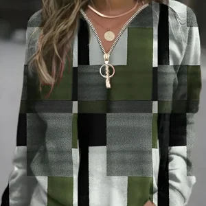 Élodie™ | Veste en polaire à carreaux chic