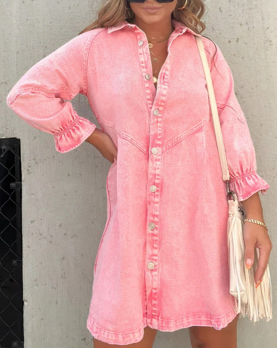 DOWNTOWN – Robe en jean à manches longues – Image 5