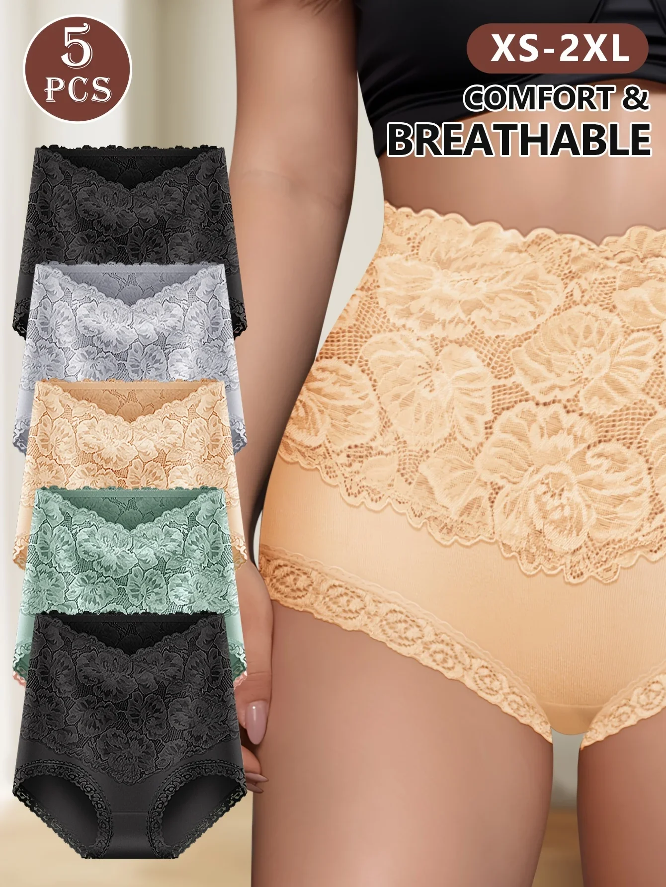 ALINE | Lot de 5 culottes haute taille gainantes – Image 2