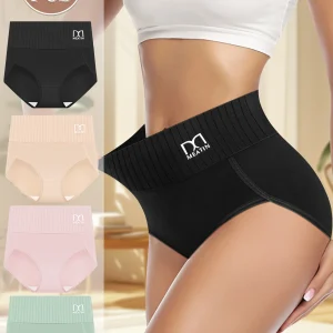 LISE | Lot de 4 culottes haute taille gainantes