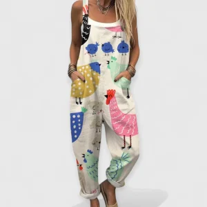 Freya | Salopette Vintage à Jambes Larges