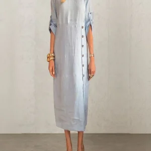 SAROMA – ROBE MIDI EN COTON ET LIN