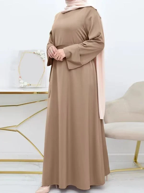 Abaya dubai ample beige sable – Image 3